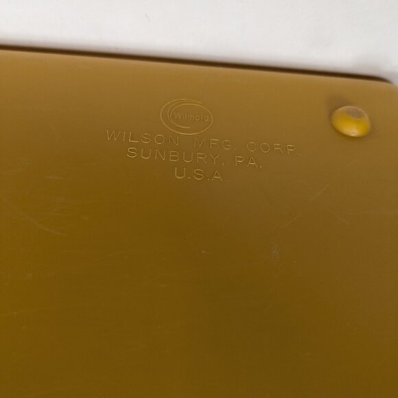 Vintage Wilson Wil-Hold Sewing Box Chest Card File Recipe Yellow Hard Plastic - Picture 8 of 16